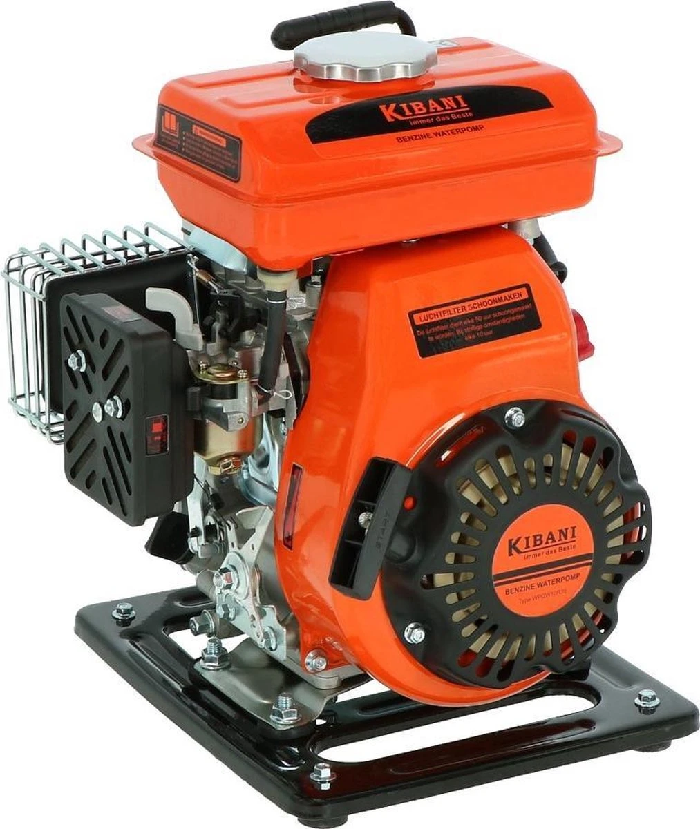 Kibani Waterpomp 8.000 Liter P/uur - 98 Cc / 1.5 PK 4-takt Benzine Motor - 4000 Toeren/Minuut - Doorstroming 8 M³ P/uur - Tuinpomp 3 Kibani Waterpomp 8.000 Liter P/uur - 98 Cc / 1.5 PK 4-takt Benzine Motor - 4000 Toeren/Minuut - Doorstroming 8 M³ P/uur - Tuinpomp