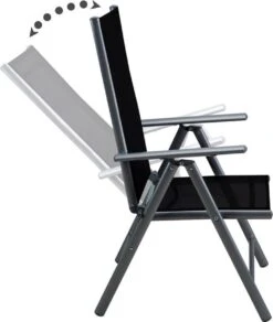 Tuinset 4 + 1 Klapstoelen Tuintafel – Aluminium 80x80cm - Grijs -Buitentuinwinkel 1015x1200 9