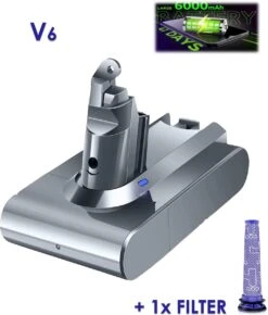 Vervangende Accu Batterij Geschikt Voor Dyson V8 Steelstofzuiger - 21.6V 6000mAh - V8 - SV10 - V8 Absolute – Fluffy – Animal – Dier – Geschikt Geschikt Voor Dyson Batterij -Buitentuinwinkel 1021x1200 2