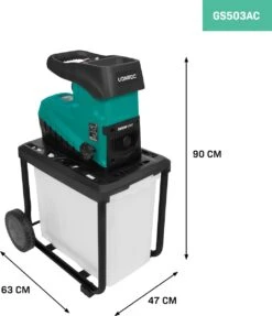 VONROC Stille Hakselaar/Shredder 2800W – Voor Takken Tot Ø45mm – Incl. 60L Opvangbak & Duwstok -Buitentuinwinkel 1034x1200 2