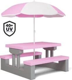 Spielwerk Kinder Tuinset – Incl. Parasol UV-bescherming - Roze Grijs -Buitentuinwinkel 1069x1200 4