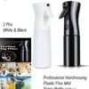Merkloos Sibel Extreme Mist Verstuiver 160ml Zwart En Wit| Professional Hairdressing Plastic Fine Mist Spray Bottle - 2 Stucks -Buitentuinwinkel 1081x1200