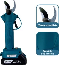 NovarGarden® Elektrische Snoeischaar NG1 - 2x Accu - Elektrisch - Takkenschaar - Op Batterij - 28mm -Buitentuinwinkel 1089x1200 5