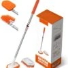 Merkloos Vloerschrobber - Bad Tegel Borstel Scrubber - Met 107cm Verstelbaar Lange - Voor Reiniging Badkamer Keuken Keramische Tegel - Oranje -Moederdag Cadeautje -Buitentuinwinkel 1091x1200 2