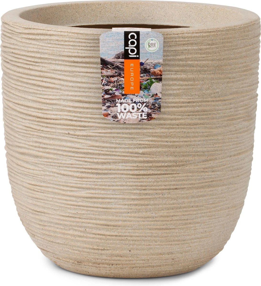 Capi Europe - Bloempot Bol Waste Rib NL - 35x34 - Terrazzo Beige - Voor Binnen En Buiten - KTBR932 3 Capi Europe - Bloempot Bol Waste Rib NL - 35x34 - Terrazzo Beige - Voor Binnen En Buiten - KTBR932