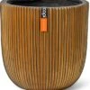 Capi Europe - Bloempot Bol Groove XL - 33x35 - Goud - Bloempot Voor Binnen - Opening ⌀28 - GVGB932 -Buitentuinwinkel 1098x1200