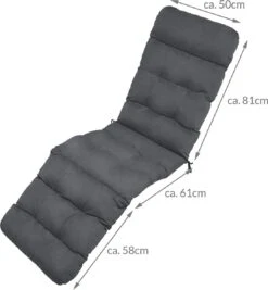 Beautissu Deckchair Kussen 200x50x8 Cm - Ligstoelkussen Antraciet - Matraskussen Voor Hangmatten En Tuin-/terrasstoelen - Flair DC -Buitentuinwinkel 1112x1200 6