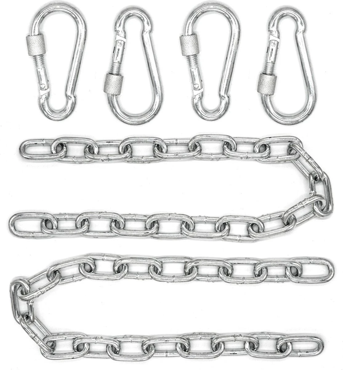 2x 50cm Hangende Stoelketting Tot 230kg - 4 Karabiners - Schommel Hangmat Bokszak Ophanging 3 2x 50cm Hangende Stoelketting Tot 230kg - 4 Karabiners - Schommel Hangmat Bokszak Ophanging