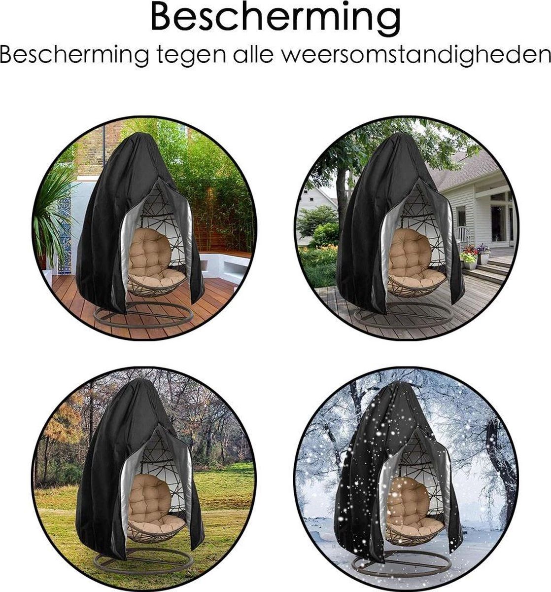 Beschermhoes Hangstoel Egg - Waterproof - Universeel Model - Hoes Van Egg Chair - Waterdichte Beschermer Voor Egg Stoel Met Standaard 8 Beschermhoes Hangstoel Egg - Waterproof - Universeel Model - Hoes Van Egg Chair - Waterdichte Beschermer Voor Egg Stoel Met Standaard - Afbeelding 6