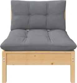 VidaXL 3-delige Loungeset Met Grijze Kussens Massief Grenenhout -Buitentuinwinkel 1118x1200 9