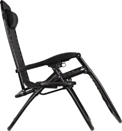 Luxe Ligstoel Met Hoofdsteun & Voetsteun - Verstelbare Rugleuning - Zonnebed Relaxstoel Voor Tuin/Terras/Strand/Balkon/Zwembad/Camping - Inklapbaar - Weerbestendig - Zwart -Buitentuinwinkel 1121x1200 11