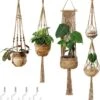 4 Stuks Plantenhangers - Boho Handgeweven Katoen Hangpot Voor Binnen/Buiten - Bloempot Met Kralen - Macramé Touw/Koord Hangplant Houder - Bohemian Wandhanger Decoratie - Verticale Tuin Plant Hanger Bloempothouder Planthanger -Buitentuinwinkel 1121x1200 2