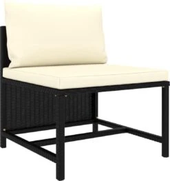 VidaXL 4-delige Loungeset Met Kussens Poly Rattan Zwart -Buitentuinwinkel 1126x1200 5