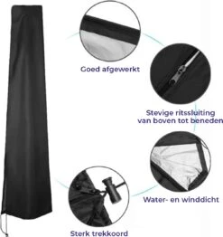 Merkloos Parasolhoes Met Rits En Trekkoord – Beschermhoes Voor Zweefparasol & Staande Parasol – Waterdicht Afdekhoes – Hoes Voor Hangparasol – Inclusief Opberghoes – Zwart - 205 Cm -Buitentuinwinkel 1130x1200 16