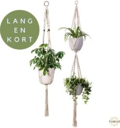 Plantenhanger Macrame Set Van 2 - Plantenhanger Met Ruimte Voor 3 Potten - Luxe Gevlochten Touw 100% Katoen - Duurzaam - Plantenbakken - Bloempotten - Macramé Stijl Hanger Voor Bloempotten - Hangpot - Fienosa -Buitentuinwinkel 1131x1200 2