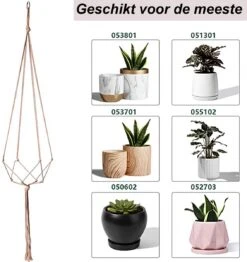 9 Stuks Jute Macrame Plantenhangers - Boho Handgeweven Katoen Hangpot Voor Binnen/Buiten - Hangende Bloempot Met Kralen - Macramé Touw/Koord Hangplant Houder - Bohemian Wandhanger Decoratie - Plant Hanger - Verticale Tuin Bloempothouder Planthanger -Buitentuinwinkel 1132x1200 12