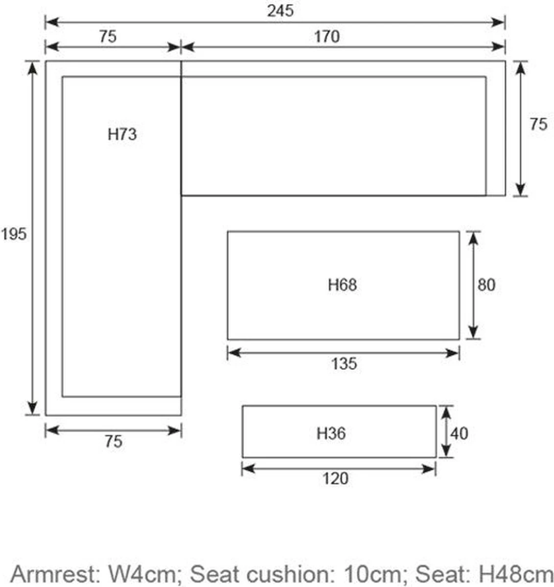 Blakes Lounge Diningset - 4 Delig - Donker Grijs 22 Blakes Lounge Diningset - 4 Delig - Donker Grijs - Afbeelding 20