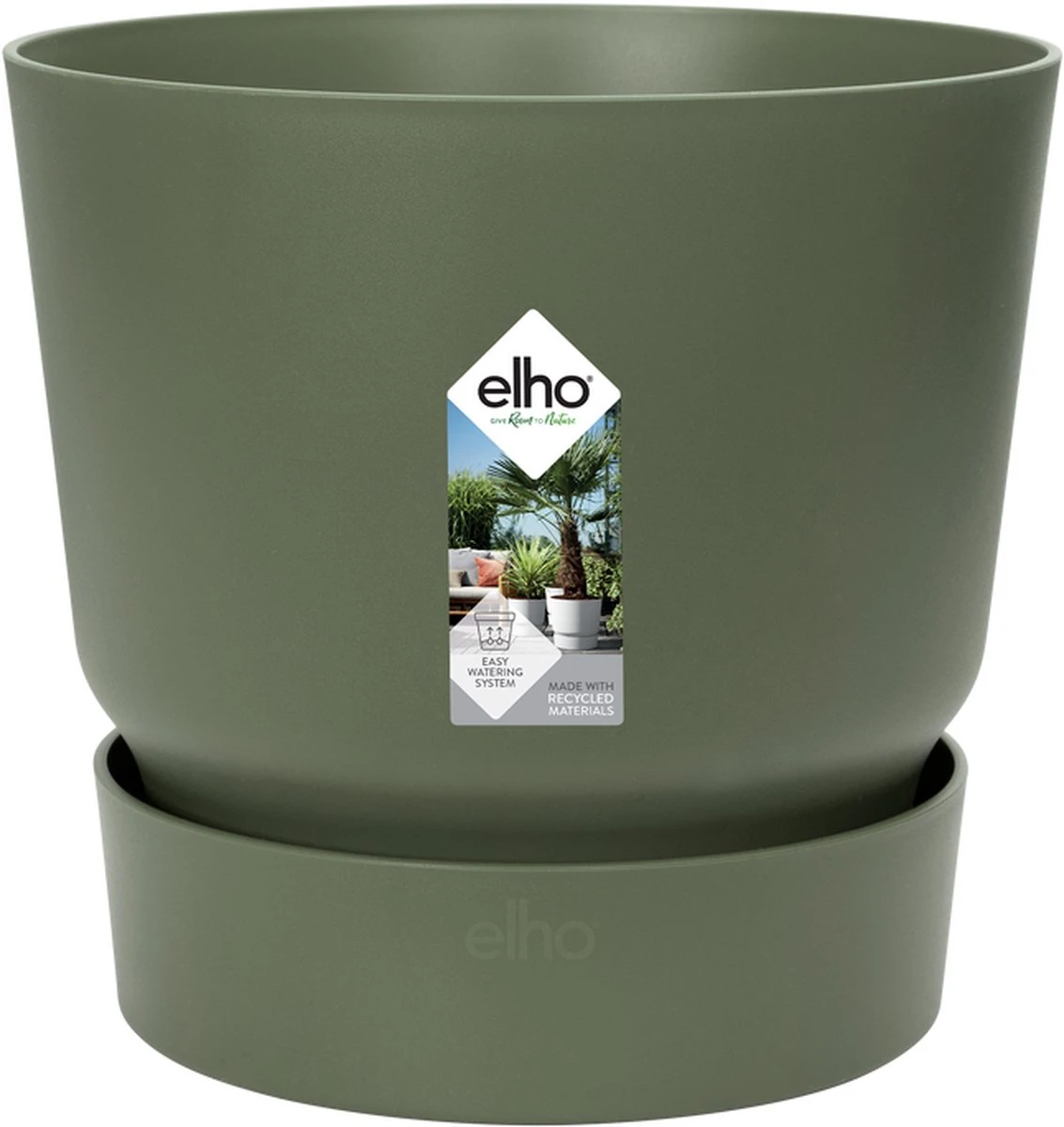 Elho Greenville Rond 30 - Grote Bloempot Voor Buiten - Gemaakt Van Gereycled Plastic - Ø 29.5 X H 27.8 Cm - Blad Groen 6 Elho Greenville Rond 30 - Grote Bloempot Voor Buiten - Gemaakt Van Gereycled Plastic - Ø 29.5 X H 27.8 Cm - Blad Groen - Afbeelding 4
