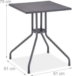 Relaxdays Tuintafel Vierkant - Buitentafel - Kleine Eettafel Tuin - Balkontafel Kunststof -Buitentuinwinkel 1134x1200 12