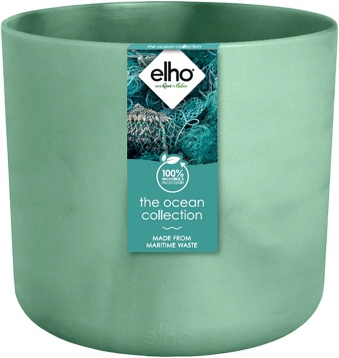 Elho The Ocean Collection Round 22cm - Bloempot Voor Binnen - 100% Gerecycled Materiaal - Gemaakt Met Zeeafval - Ø 22.3 X H 20.4 Cm - Pacifisch Groen 10 Elho The Ocean Collection Round 22cm - Bloempot Voor Binnen - 100% Gerecycled Materiaal - Gemaakt Met Zeeafval - Ø 22.3 X H 20.4 Cm - Pacifisch Groen - Afbeelding 8