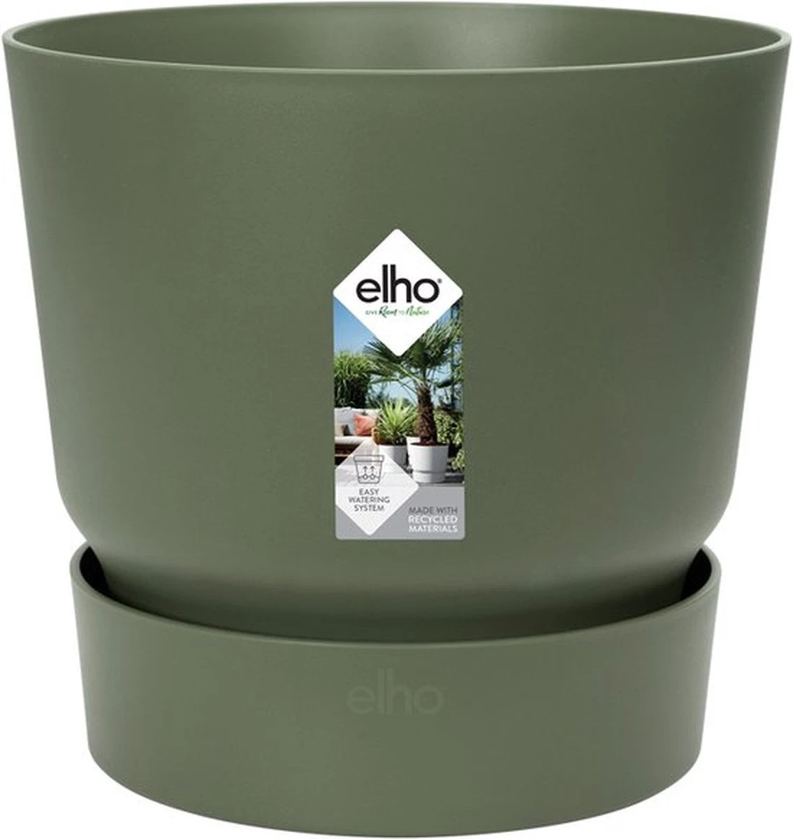 Elho Greenville Rond 30 - Grote Bloempot Voor Buiten - Gemaakt Van Gereycled Plastic - Ø 29.5 X H 27.8 Cm - Blad Groen 10 Elho Greenville Rond 30 - Grote Bloempot Voor Buiten - Gemaakt Van Gereycled Plastic - Ø 29.5 X H 27.8 Cm - Blad Groen - Afbeelding 8