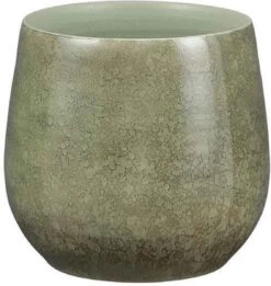 Mica Decorations Oliver Bloempot - H22 X Ø24 Cm - Terracotta - Groen -Buitentuinwinkel 1136x1200