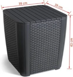 ALLIBERT Keter Luzon Opbergtafel - 39x39x43cm - Donkergrijs -Buitentuinwinkel 1144x1200 5