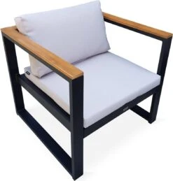 Loungeset 5 Plaatsen Van Aluminium En Eucalyptus – NAZCA – Antraciet Structuur, Lichtgrijs Kussens 16 Loungeset 5 Plaatsen Van Aluminium En Eucalyptus – NAZCA – Antraciet Structuur, Lichtgrijs Kussens -Buitentuinwinkel 1145x1200 5