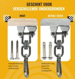 Itstrong® Plafondhaak Ophangsysteem Voor Binnen & Buiten – Ophanghaak Voor Bokszak – Schommel – Schommelstoel – Hangstoel - RVS -Buitentuinwinkel 1146x1200 9