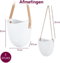 Gadgy Plantenhanger Keramiek - Set Van 3 - Hangpot Van Wit Steen - Hangende Bloempot Plantenpot - Met 3 Verschillende Koorden - 12x11x9.5CM 17 Gadgy Plantenhanger Keramiek - Set Van 3 - Hangpot Van Wit Steen - Hangende Bloempot Plantenpot - Met 3 Verschillende Koorden - 12x11x9.5CM -Buitentuinwinkel 1149x1200 3