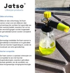 Jatso® Foam Cannon - Snow Foam - Foam Gun - Schuimlans - Foam Gun Auto - Foam Lance - Schuimsproeier - Snow Foam Cannon - Past Op Karcher K1 T/m K7 - Messing - Afneembaar Pistool -Buitentuinwinkel 1151x1200 5
