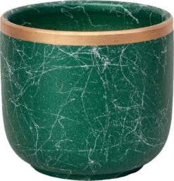 Bloempotten Binnen - Keramiek - Gouden Rand - Bloempot Buiten - Afvoergat 24 Cm - Groen – Groot -Buitentuinwinkel 1155x1200