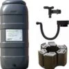 Luxe Voordeelset 100L Antraciet Rainsaver Regenton + Kraan + Voet + Vulautomaat| Muurmodel -Buitentuinwinkel 1161x1200
