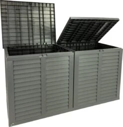 MaxxGarden Kussenbox - Tuin Opbergkist - Opbergbox - 750 L - 155x66x80 Cm - Grijs -Buitentuinwinkel 1164x1200 6