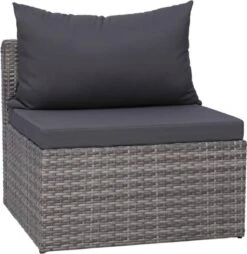 VidaXL 3-delige Loungeset Met Kussens Poly Rattan Grijs -Buitentuinwinkel 1165x1200 9