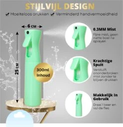 Merkloos BeautyFit - Mist Sprayer Groen - Mist Verstuiver Water- Haarspuit Kapper - Waterspray - Waterverstuiver Haar - Spuitfles Haar - Plantenspuit - 300 Ml -Buitentuinwinkel 1166x1200 3