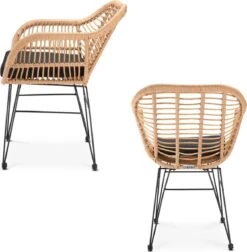 Casaria Tuinset Bali 3 Delig – 1 Tafel/2 Stoelen – Naturel Zwart -Buitentuinwinkel 1175x1200 5