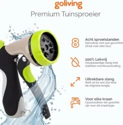 Goliving Tuinslang Flexibel - 30 Meter - Uitrekbare Tuinslang Sproeier - Tuinsproeier - Zwart - Acht Standen - Met Opbergtas -Buitentuinwinkel 1180x1200 2