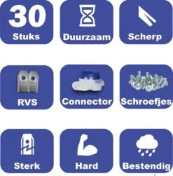 Mesjes Voor Gardena Robotmaaier - Husqvarna Automower - 30st - RVS Coated - Plastic Box + CONNECTOR -Buitentuinwinkel 1180x1200 4