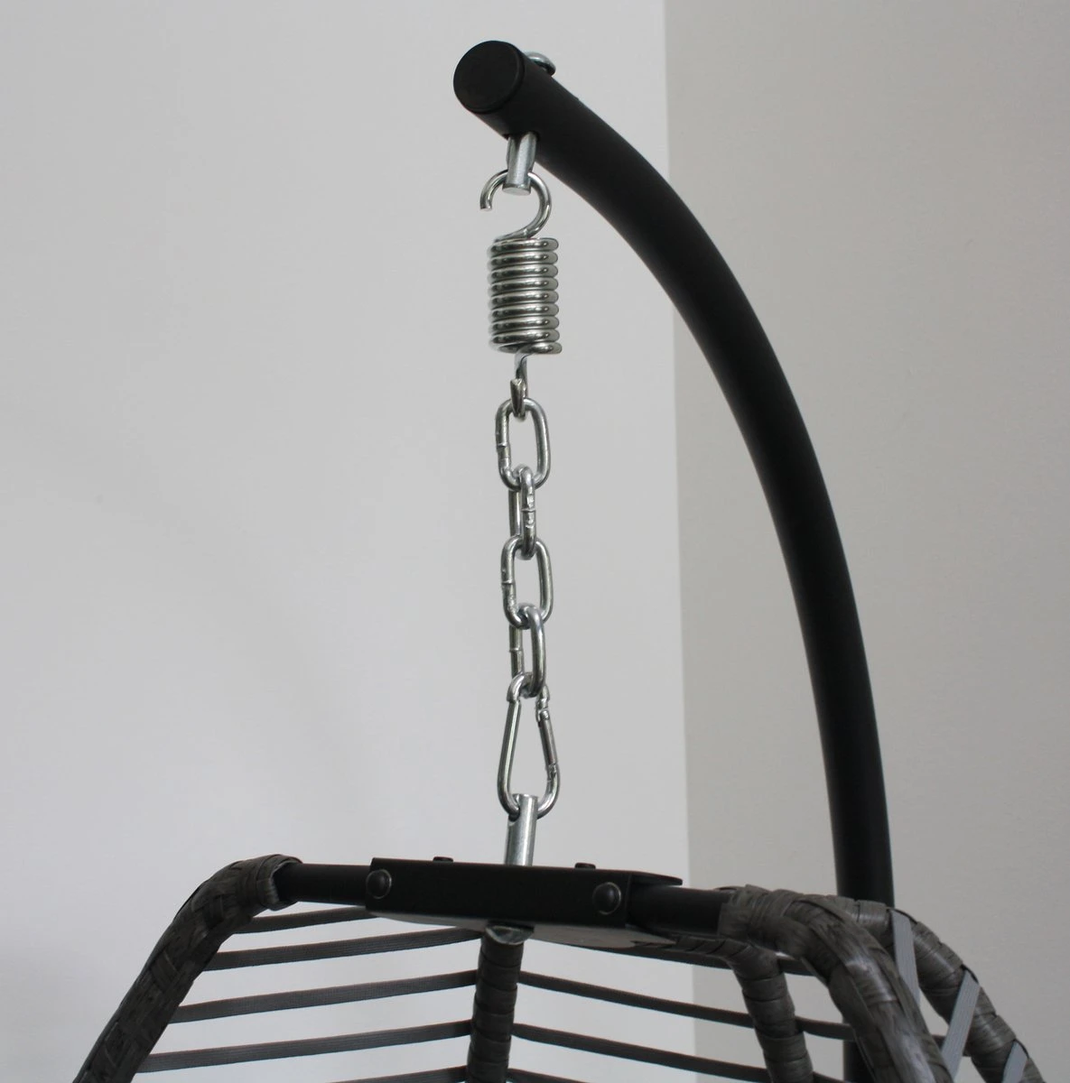 Pro Garden Lowander Hangstoel Egg 191x126x126- Schommelstoel Met Rattan Cocoon En Robuust Stalen Standaard Incl. Kussens - Volledig Inklapbaar - Lichtgrijs 8 Pro Garden Lowander Hangstoel Egg 191x126x126- Schommelstoel Met Rattan Cocoon En Robuust Stalen Standaard Incl. Kussens - Volledig Inklapbaar - Lichtgrijs - Afbeelding 6