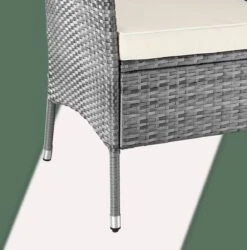 Casaria Polyrattan Tuinbank - Incl. Tafel & Kussens 7 Cm - Grijs -Buitentuinwinkel 1185x1200 14