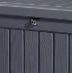 Keter Rockwood Opbergbox - 570L - 155x72,4x64,4cm - Grafiet -Buitentuinwinkel 1185x1200 16