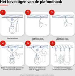 Ophangsysteem - Plafondhaak RVS - Ophanghaak TRX - Hangstoel Buiten - Hangstoel Binnen – Schommelstoel - Schommel - Bokszakken - RVS - 300kg -Buitentuinwinkel 1186x1200 9