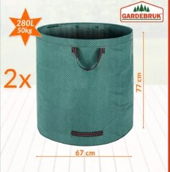 Gardebruk Tuinafvalzak - 2 Stuks 280L – 77x67cm/Opvouwbaar - Groen 12 Gardebruk Tuinafvalzak - 2 Stuks 280L – 77x67cm/Opvouwbaar - Groen -Buitentuinwinkel 1188x1200 7