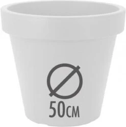 Kunststof Bloempot Wit Ø50 Cm - Hoogte 42 Cm -Buitentuinwinkel 1189x1200 5