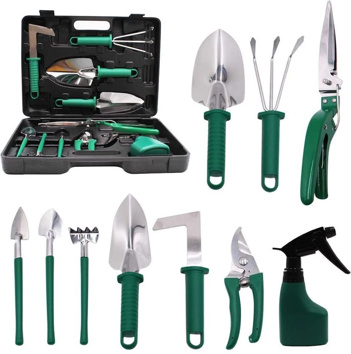 Tuingereedschap Set Tuinierset 10 Delig - Snoeischaar Tuinschaar Bloemenschaar Tuinschepje Plantenspuit Handhark 6 Tuingereedschap Set Tuinierset 10 Delig - Snoeischaar Tuinschaar Bloemenschaar Tuinschepje Plantenspuit Handhark - Afbeelding 4