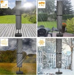 Kingsleeve Parasolhoes Tot Ø 330cm - Weerbestendig Robuust - Grijs -Buitentuinwinkel 1192x1200 10