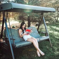 SORARA® Luxe Schommelbank Met Zonnescherm - Bruin - Zware Kwaliteit. -Buitentuinwinkel 1192x1200 11