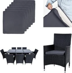 Tectake - Tuinmeubelset - 8 Persoons - Zwart -Buitentuinwinkel 1194x1200 14