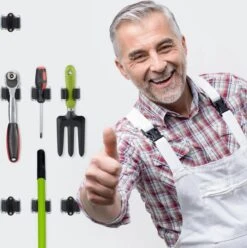 Deal Tools Multi Wand Houder - Bezemhouder - Gereedschap Houder - Bezem Ophangsysteem - Ophangsysteem Tuingereedschap - Set Inclusief Bevestigingsmateriaal - 12 Houders -Buitentuinwinkel 1194x1200 5